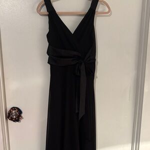 Evan Picone Black chiffon Dress with Bow Detail